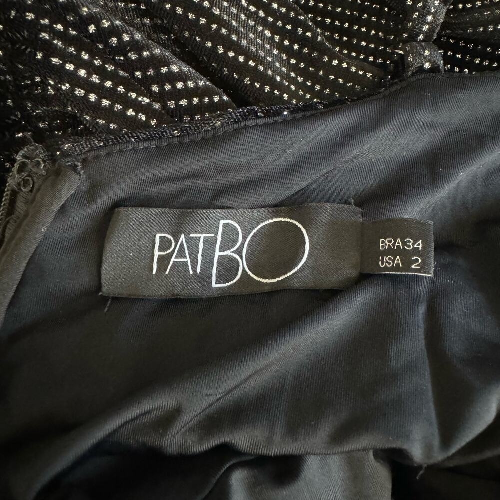 PatBo Jumpsuit‎ Wide Leg Flowy Black Sparkly Velvet Size 2 - Picture 7 of 12